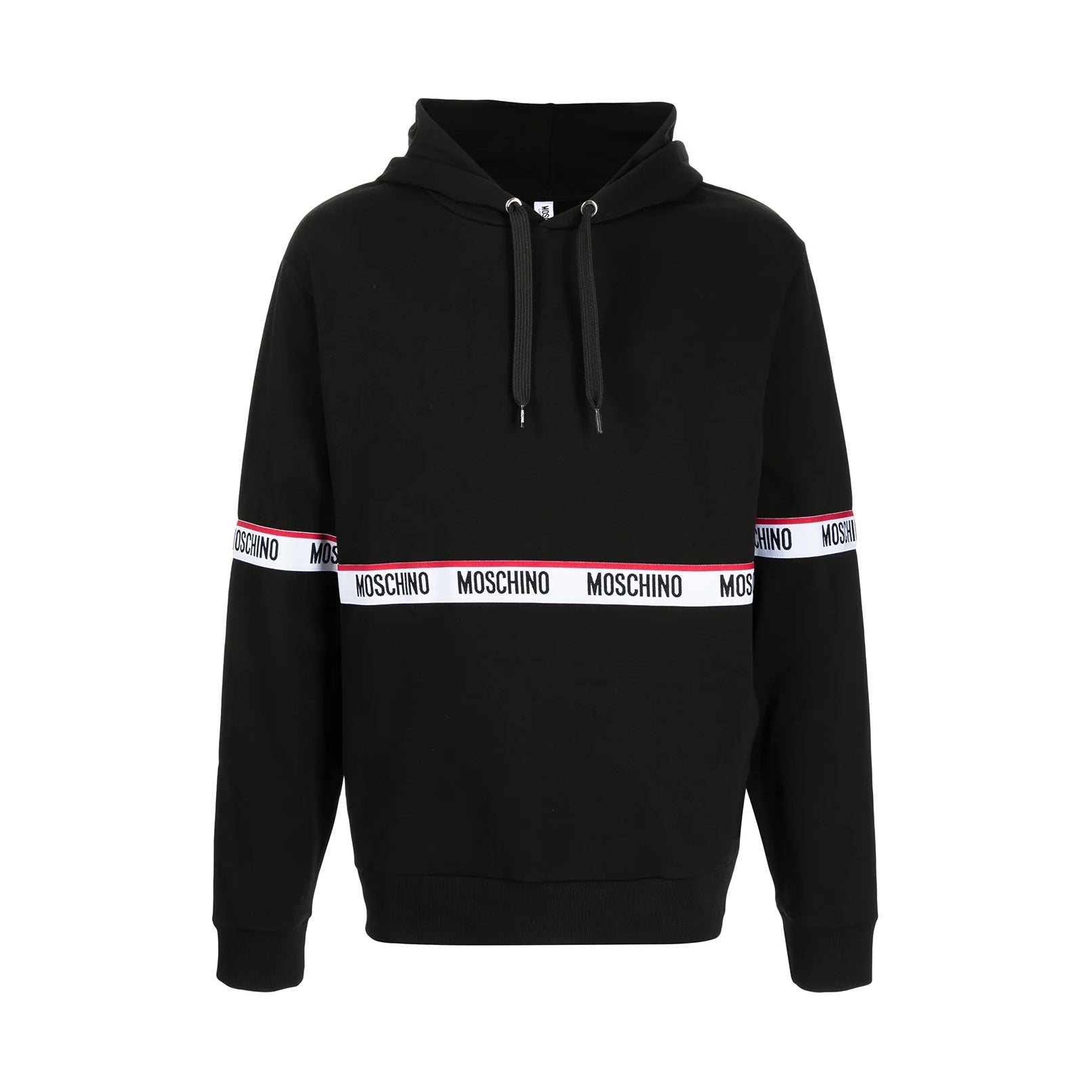 Moschino Logo Tape Hoodie - 555 Black - Escape Menswear