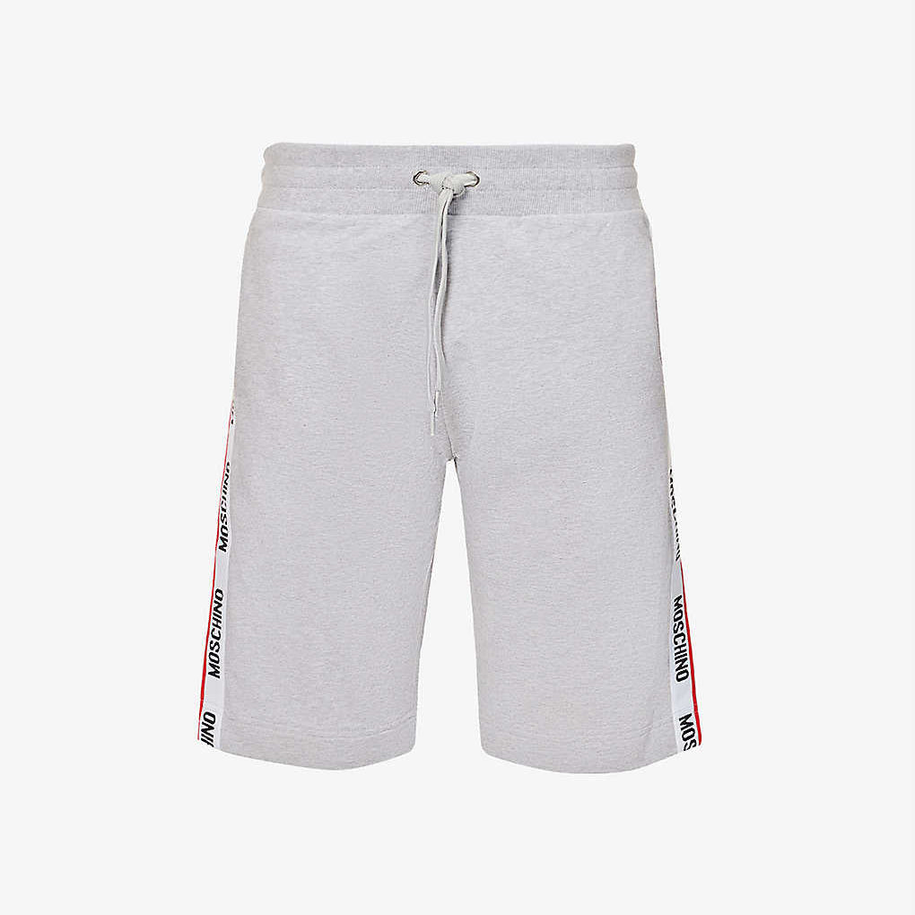 Moschino Tape Logo Track Shorts - 489 Grey - Escape Menswear