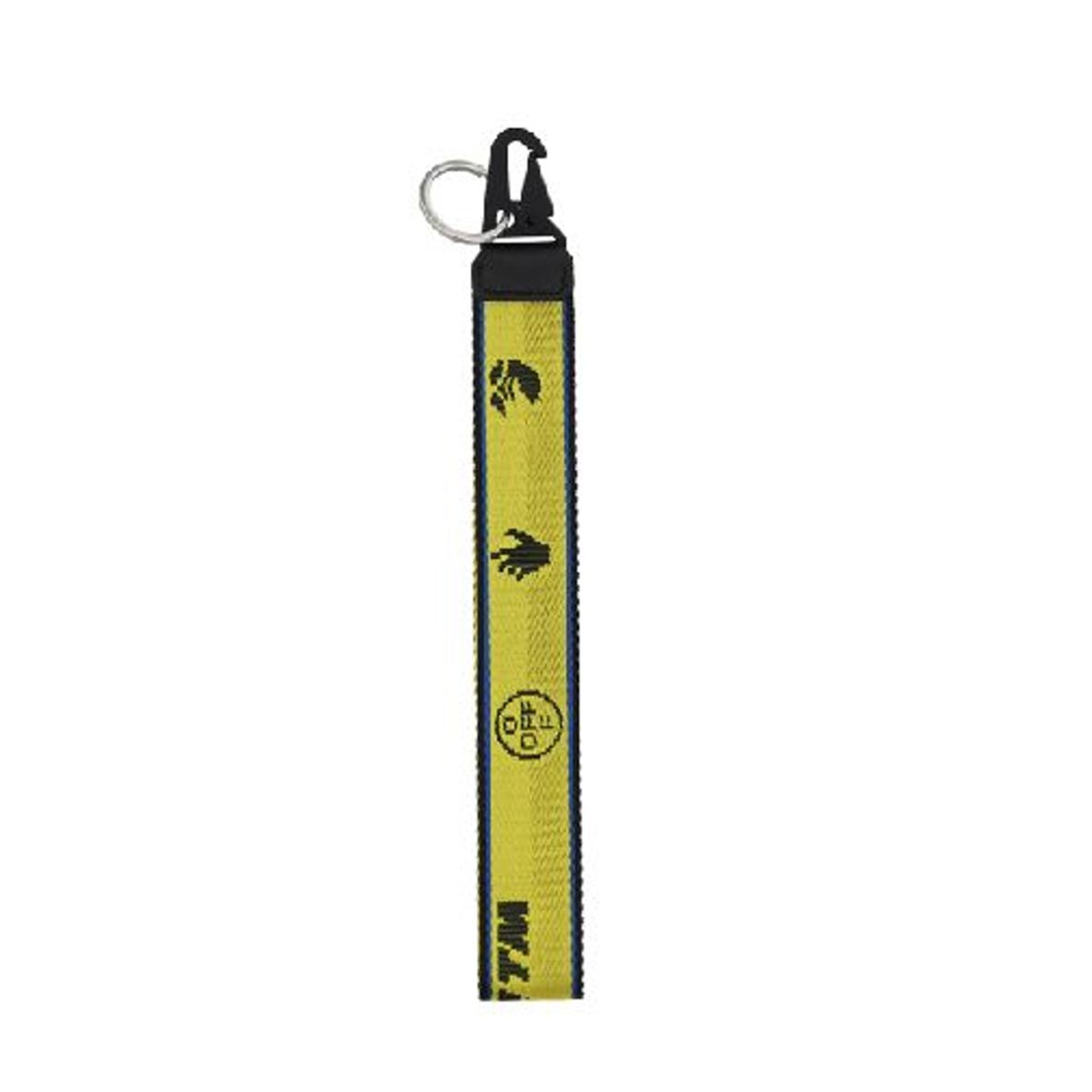 Off-White Logo Embellished Strap Industrial Keychain - Yellow/Black - Escape Menswear