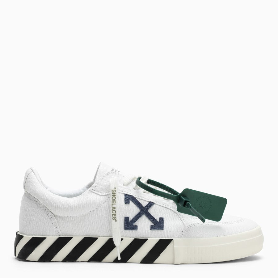 Off-White Vulcanised Canvas Trainers - White & Blue - Escape Menswear