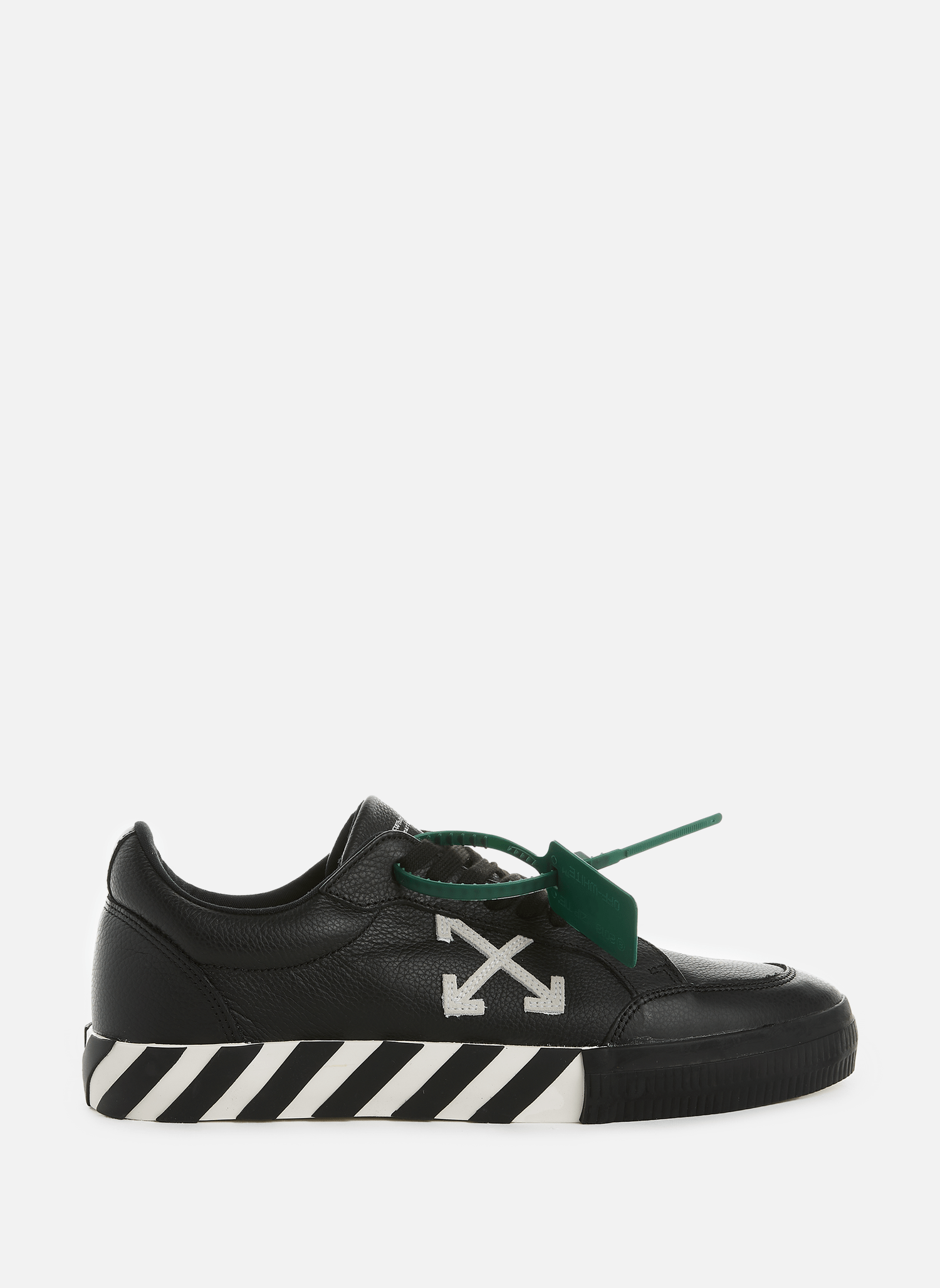 Off-White Vulcanised Leather Trainers - Black & White - Escape Menswear