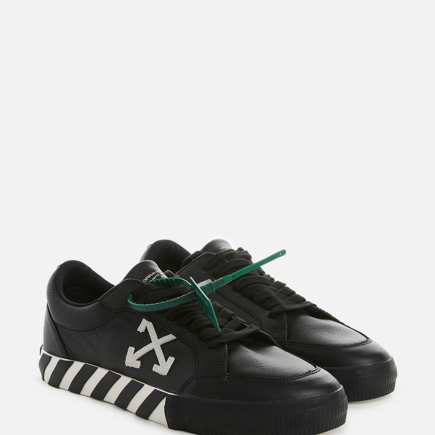 Off-White Vulcanised Leather Trainers - Black & White - Escape Menswear