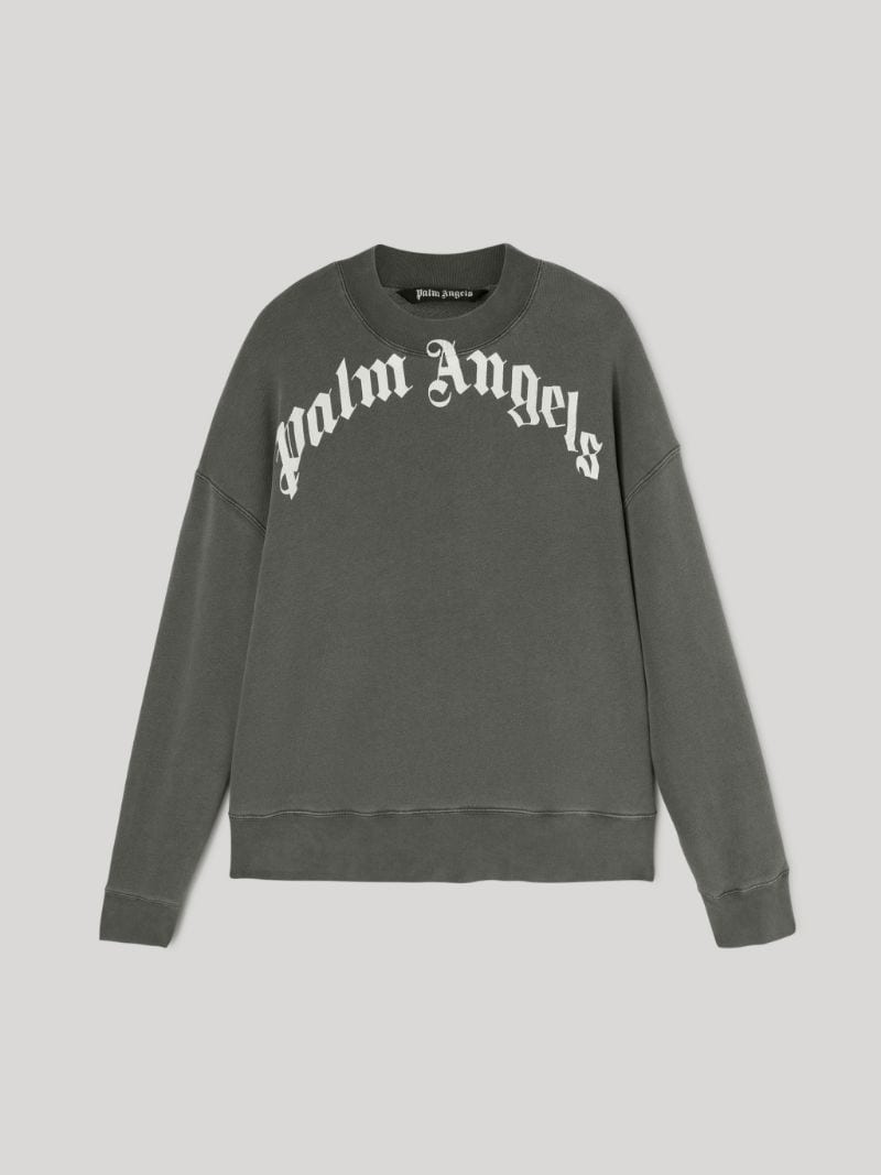 Palm Angels Curved Logo Sweatshirt - W/O Black White - Escape Menswear