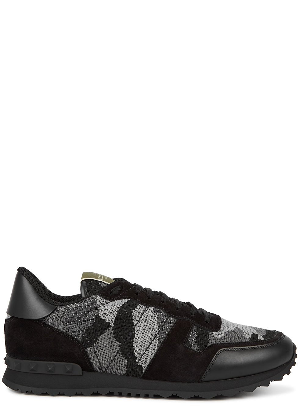 Valentino Camo Mesh Rockrunner Trainers - 52V Black - Escape Menswear