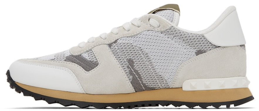 Valentino Camo Mesh Rockrunner Trainers - 52X Grey - Escape Menswear