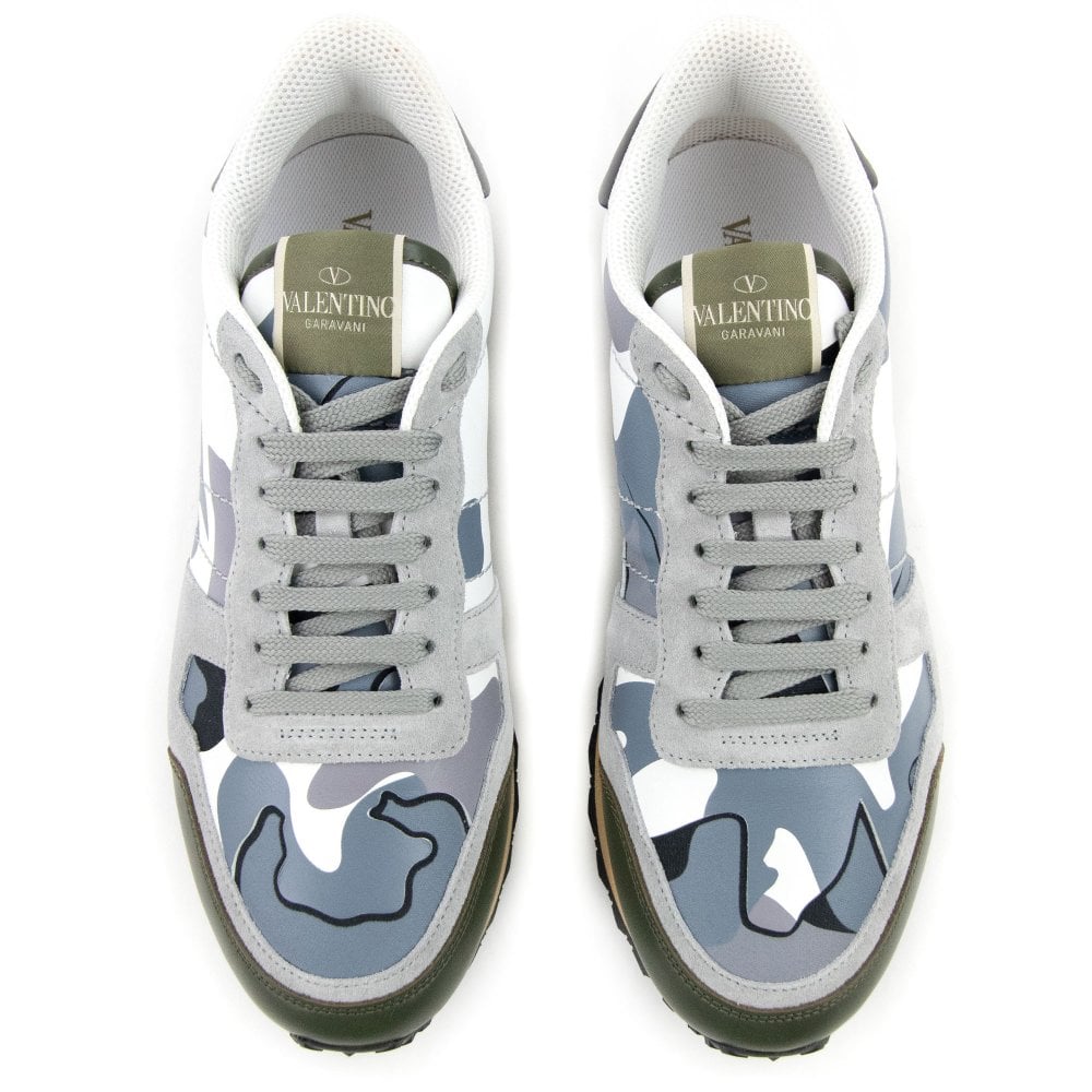 Valentino Camo Rockrunner Trainers - 57H Grey - Escape Menswear