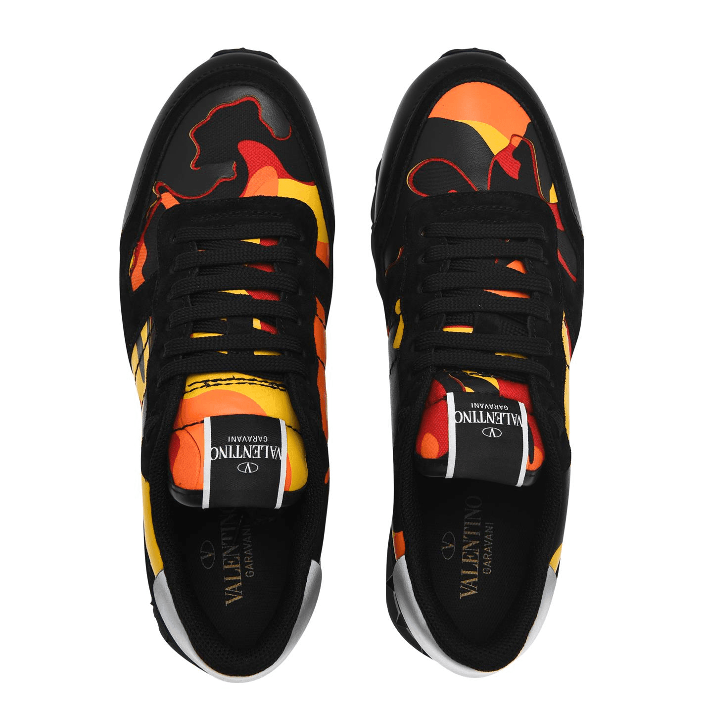 Valentino Camo Rockrunner Trainers - Black/Lemon - Escape Menswear