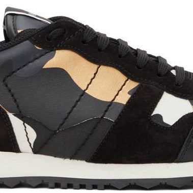 Valentino Camo Rockrunner Trainers - CG1 Black/Gold - Escape Menswear