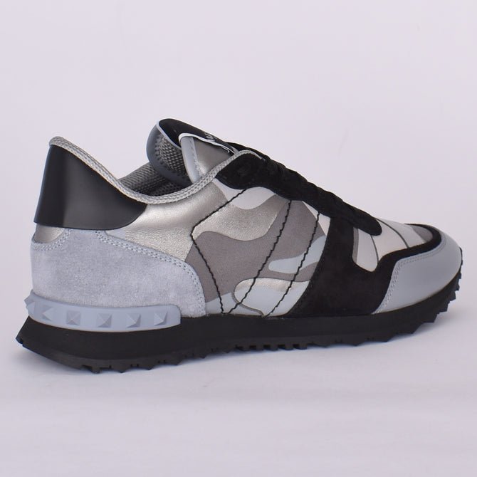 Valentino Camo Rockrunner Trainers - F09 Grey/Alum - Escape Menswear