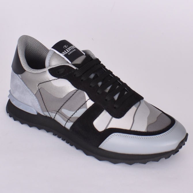 Valentino Camo Rockrunner Trainers - F09 Grey/Alum - Escape Menswear