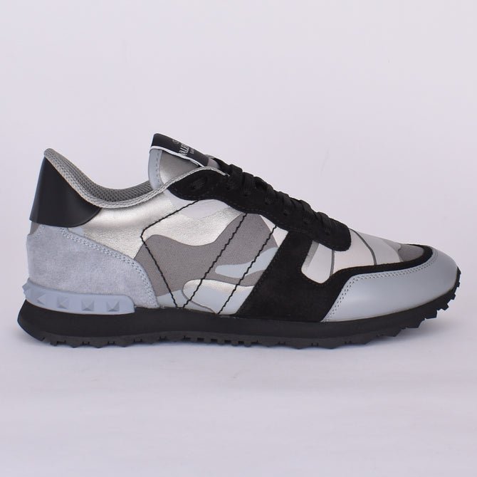 Valentino Camo Rockrunner Trainers - F09 Grey/Alum - Escape Menswear