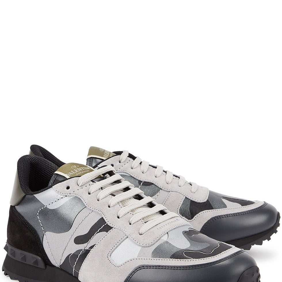 Valentino Camo Rockrunner Trainers - IJ7 Grey - Escape Menswear