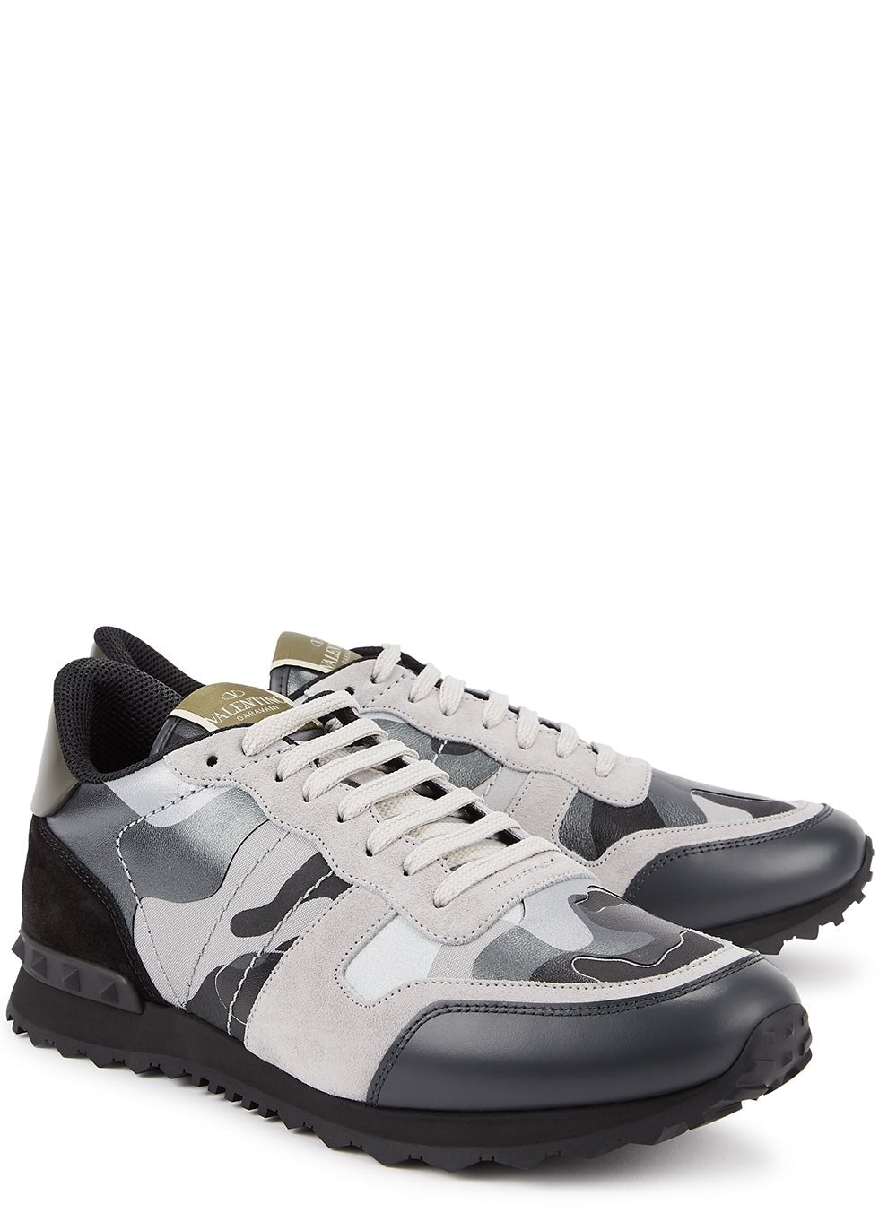 Valentino Camo Rockrunner Trainers - IJ7 Grey - Escape Menswear