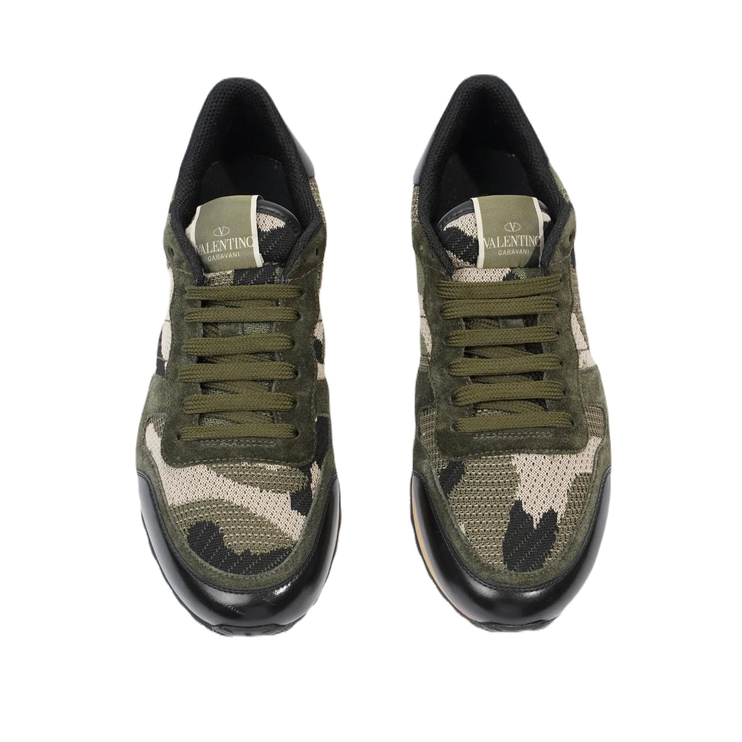 Valentino Camouflage Rockrunner Sneakers - 31R Green Blk - Escape Menswear