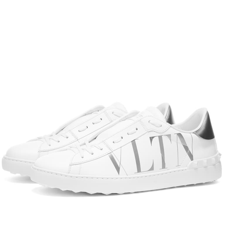 Valentino Logo Sneakers - 2C0 White/Silver - Escape Menswear