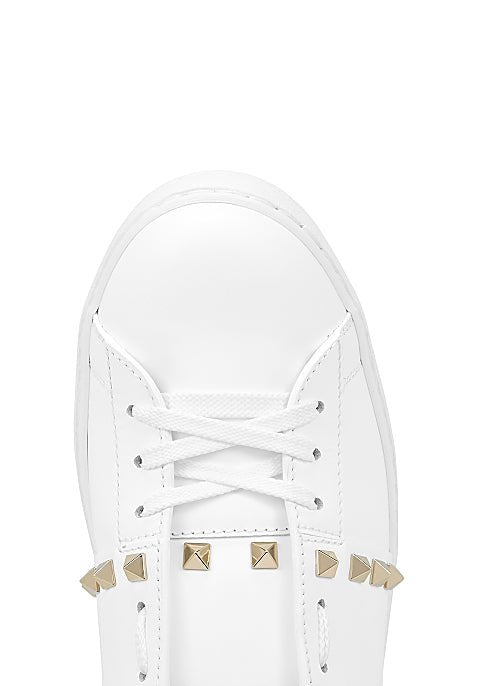 Valentino Rockstud Calfskin Leather Trainers - 0BO White - Escape Menswear