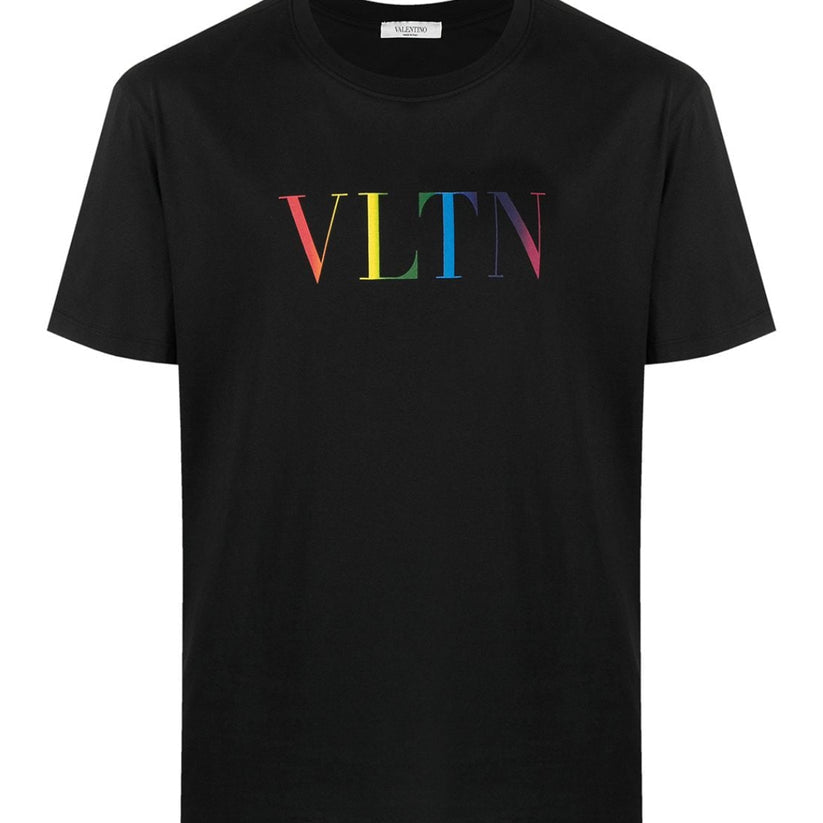 Valentino VLTN Rainbow Logo T-Shirt - 20T Black - Escape Menswear