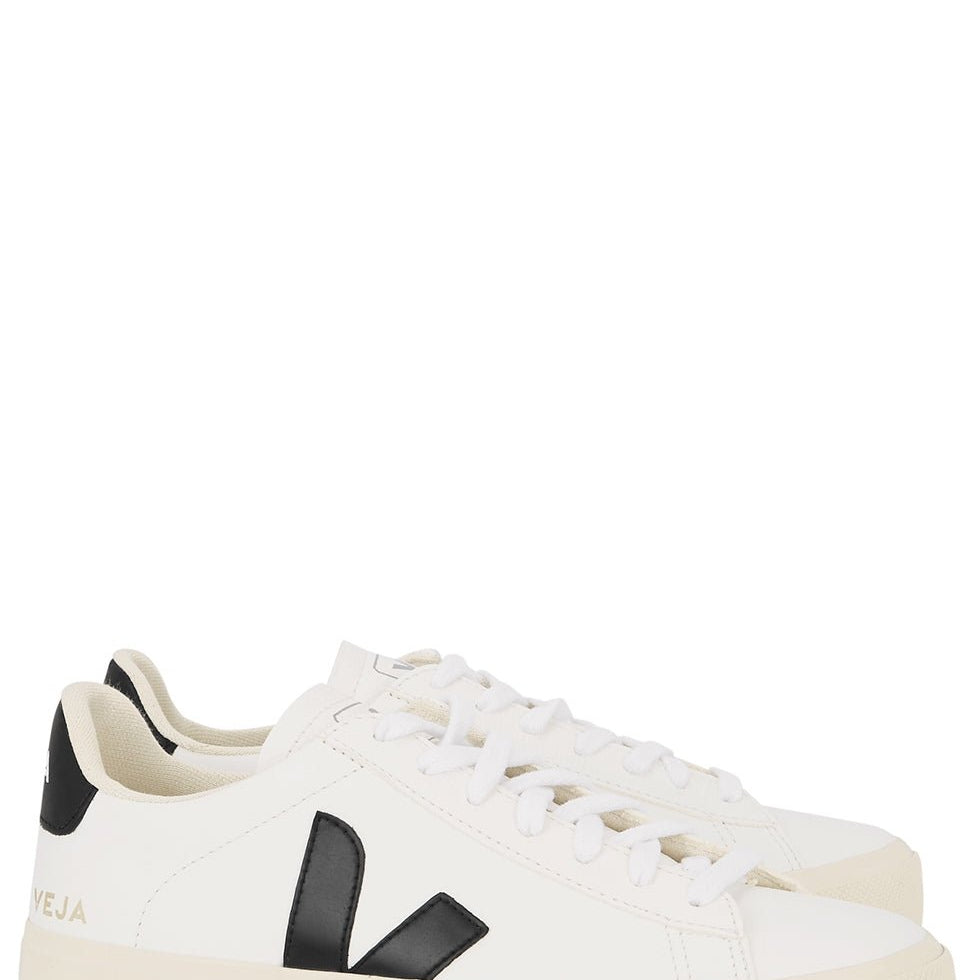 Veja Campo Chromefree Leather Trainers - Extra White/Black - Escape Menswear