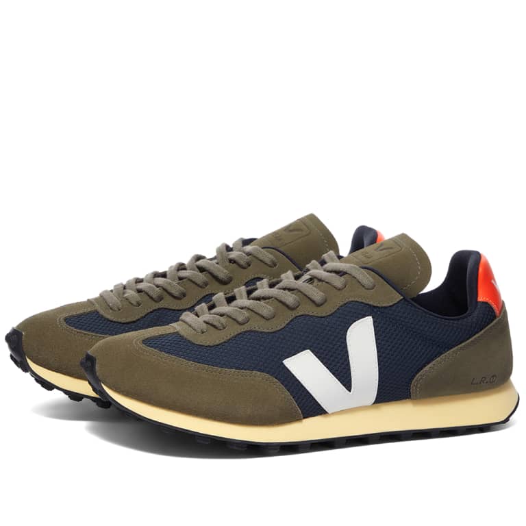 Veja Rio Branco Trainers - Navy/Orange - Escape Menswear