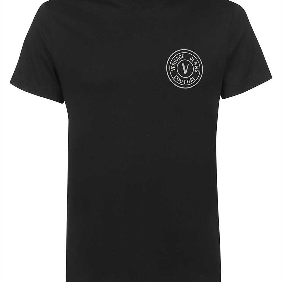 Versace Jeans Couture 73GAHT27 V-Emblem Thick Foil T-Shirt - C89 Black - Escape Menswear