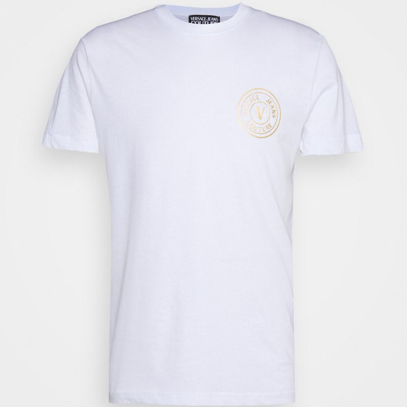 Versace Jeans Couture 73GAHT27 V-Emblem Thick Foil T-Shirt - G03 White - Escape Menswear