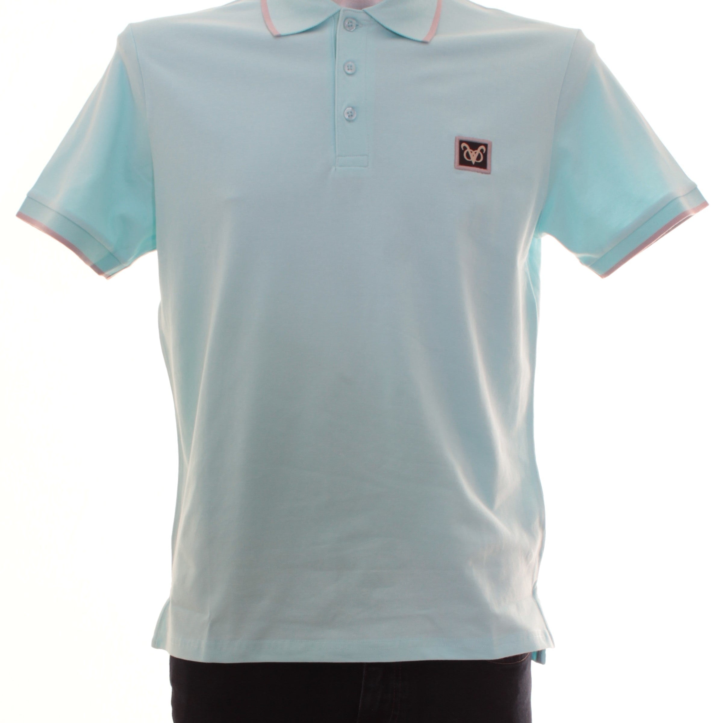 Vito Oliva VOO Tip Polo Shirt - Aqua - Escape Menswear