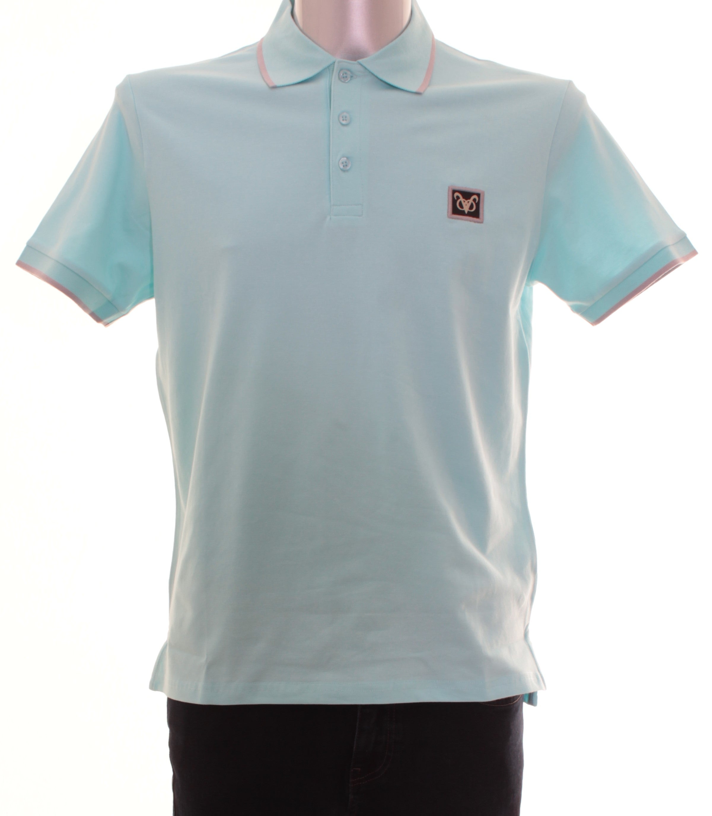 Vito Oliva VOO Tip Polo Shirt - Aqua - Escape Menswear