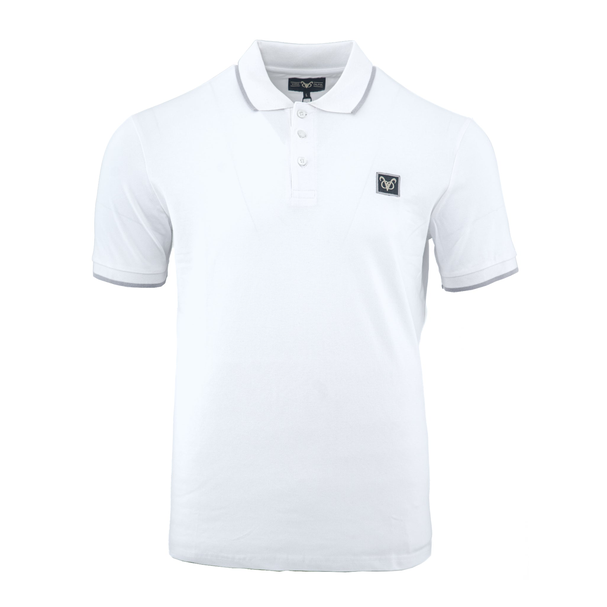 Vito Oliva VOO Tip Polo Shirt - White - Escape Menswear
