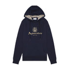 Aquascutum Big Logo Fleece Hoodie - 11 Navy - Escape Menswear