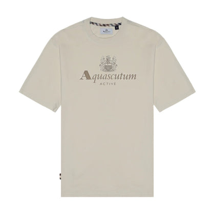 Aquascutum Big Logo T-Shirt - 02 Old White - Escape Menswear