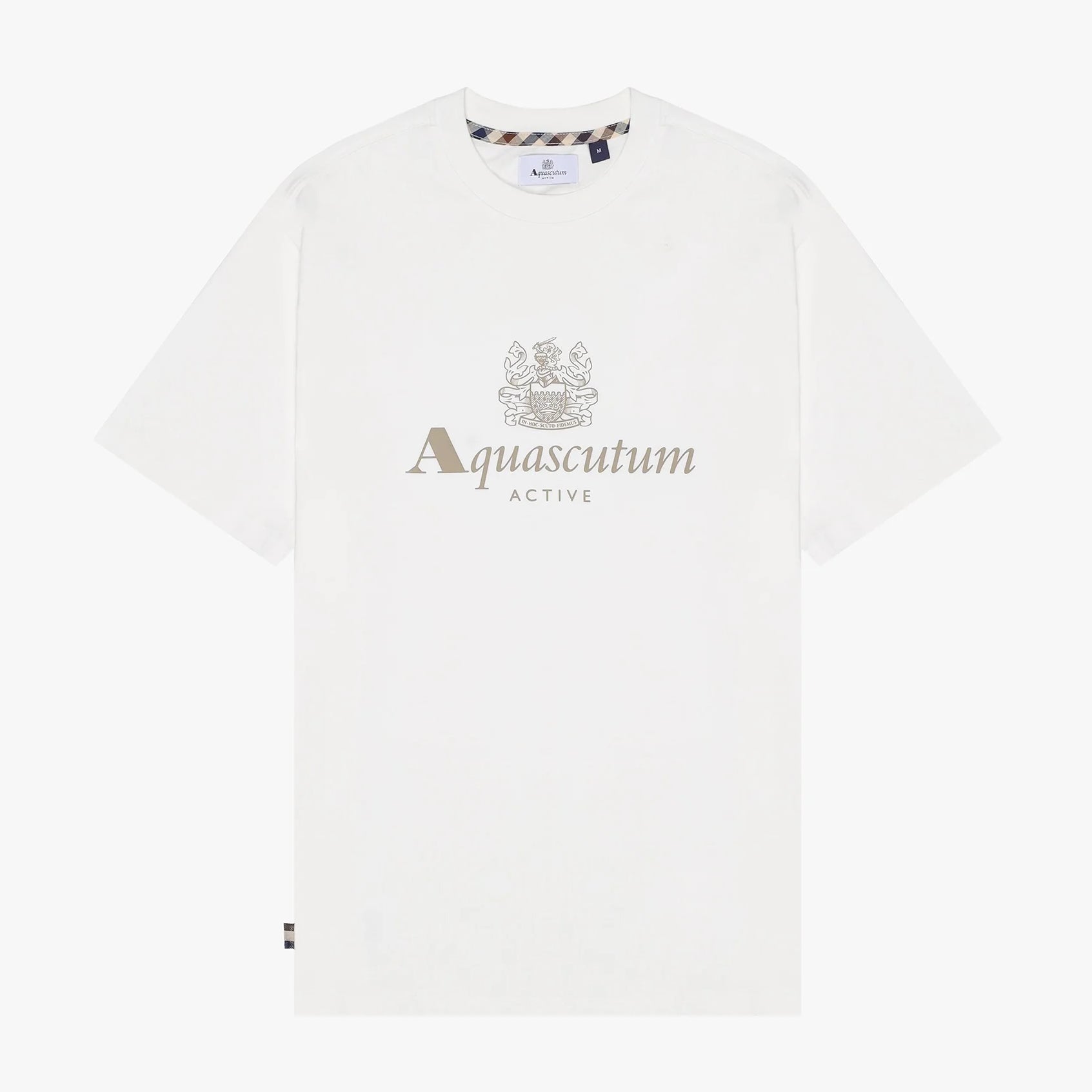Aquascutum Big Rubber Logo T-Shirt - 02 White - Escape Menswear