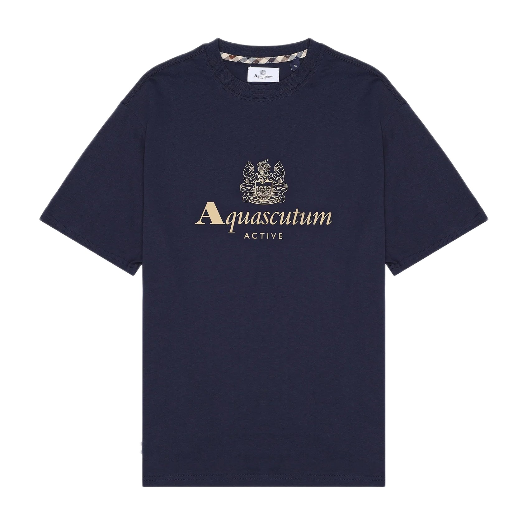 Aquascutum Big Rubber Logo T-Shirt - 11 Navy - Escape Menswear