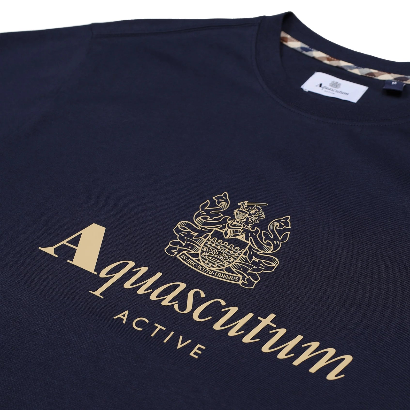 Aquascutum Big Rubber Logo T-Shirt - 11 Navy - Escape Menswear