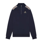 Aquascutum CC Shoulder 1/4 Zip Fleece Sweatshirt - 11 Navy - Escape Menswear