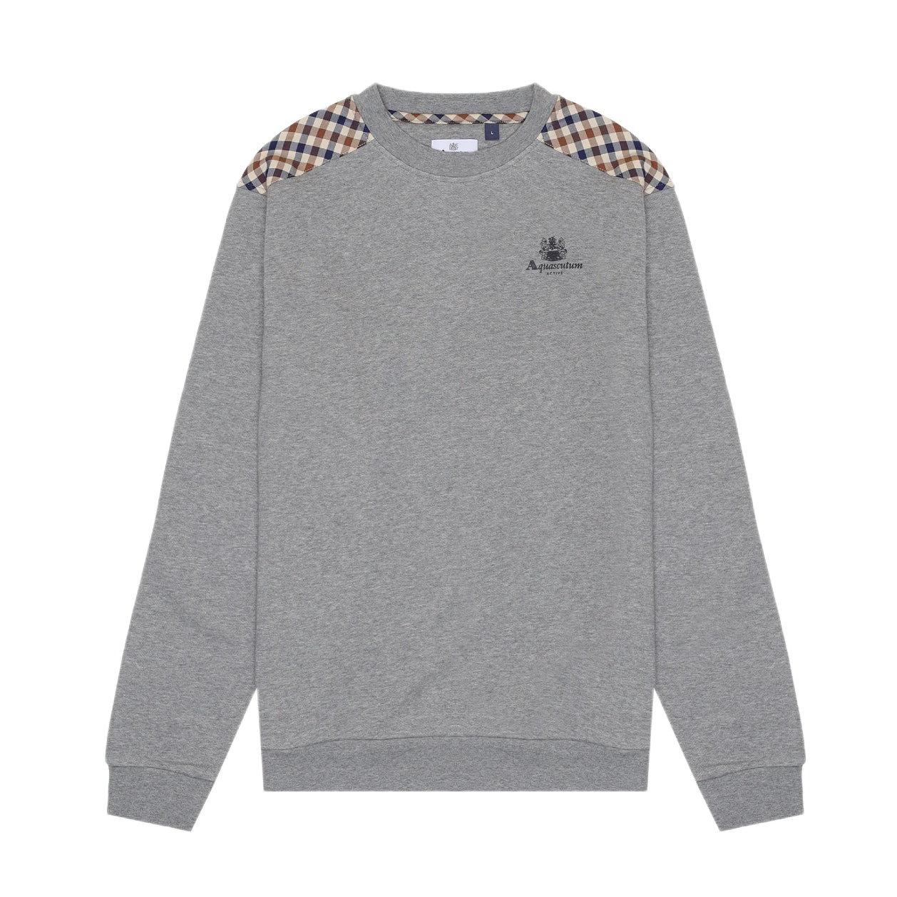 Aquascutum CC Shoulder Fleece Sweatshirt - 53 Dark Grey Melange - Escape Menswear