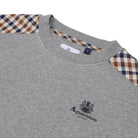 Aquascutum CC Shoulder Fleece Sweatshirt - 53 Dark Grey Melange - Escape Menswear