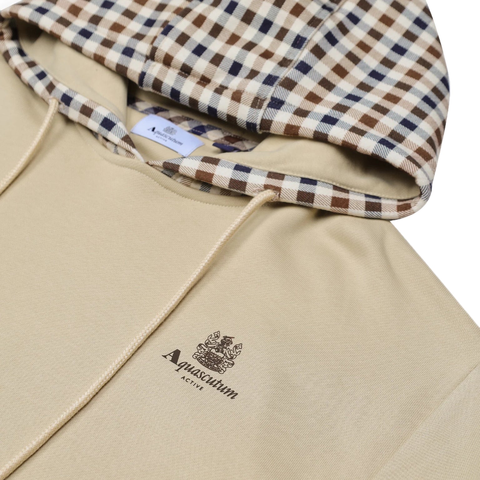 Aquascutum Club Check Hoodie - 03 Beige - Escape Menswear