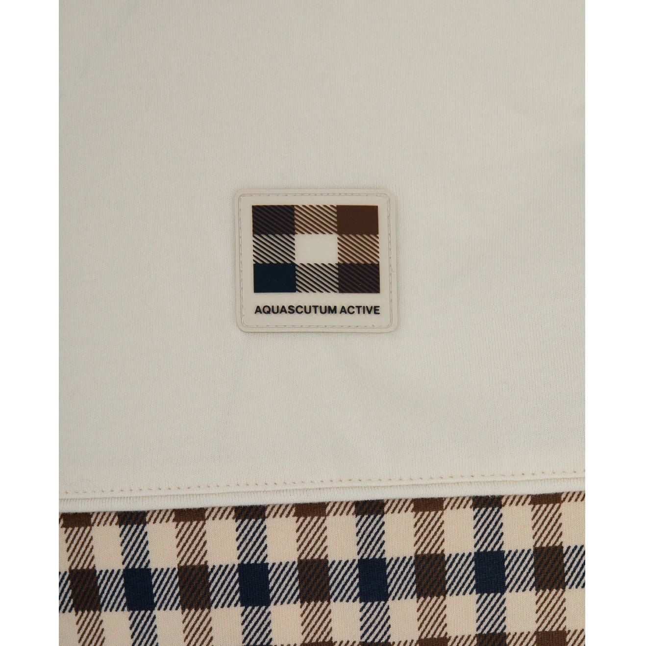 Aquascutum Club Check Panel T-Shirt - 02 Old White - Escape Menswear