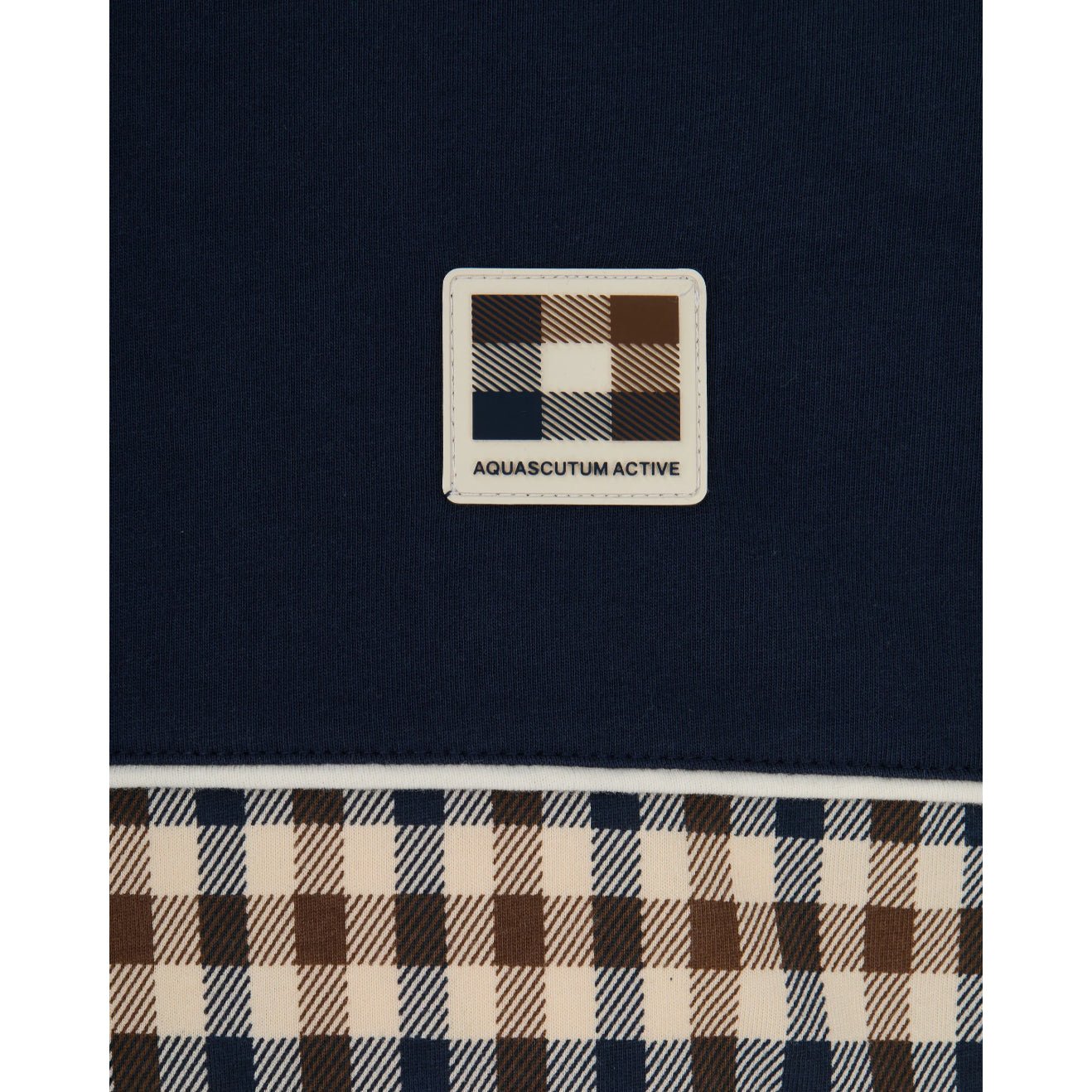 Aquascutum Club Check Panel T-Shirt - 11 Navy - Escape Menswear