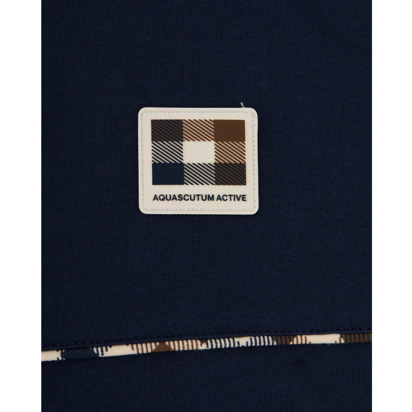 Aquascutum Club Check Piping T-Shirt - 11 Navy - Escape Menswear