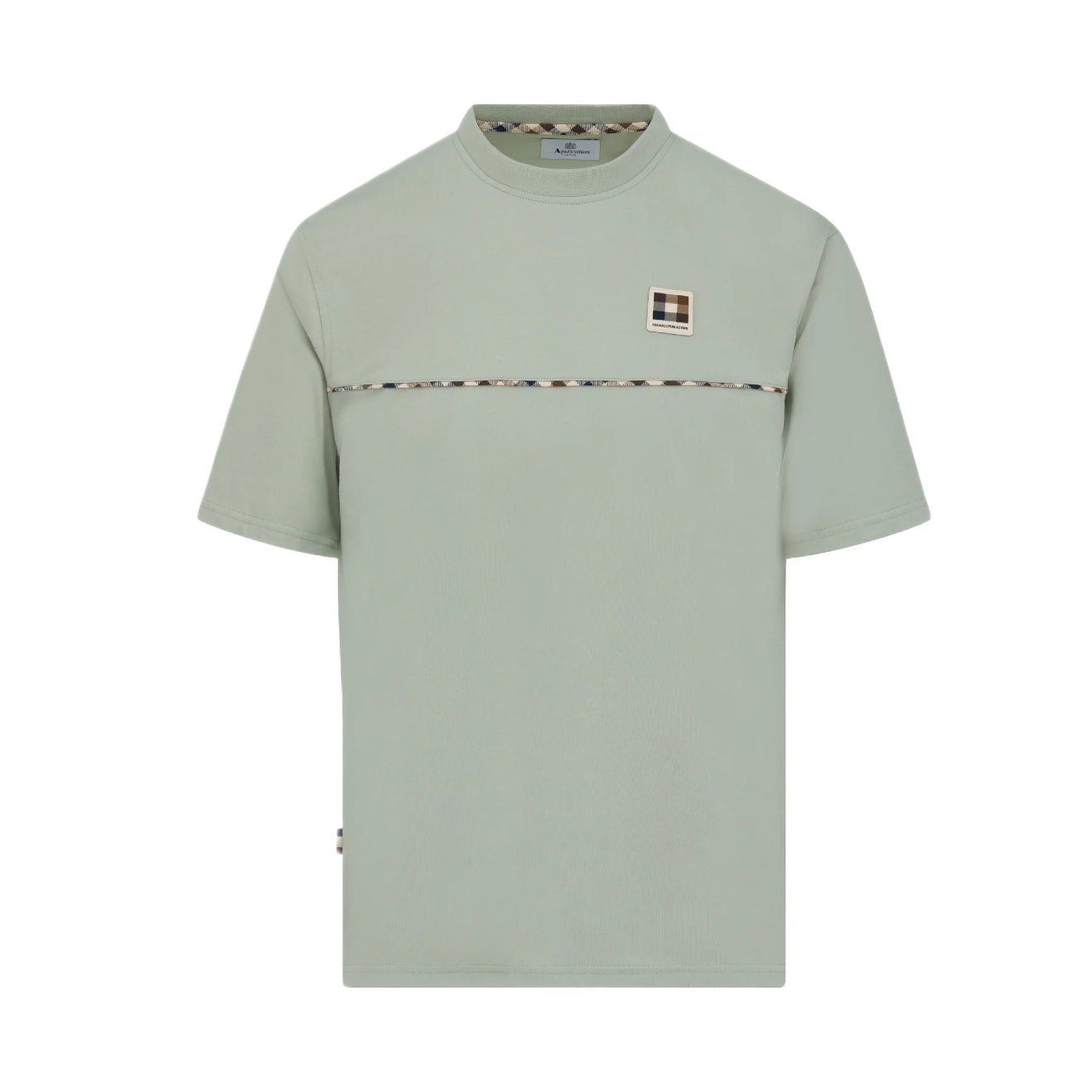 Aquascutum Club Check Piping T-Shirt - 34 Salvia - Escape Menswear