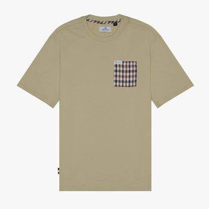 Aquascutum Club Check Pocket T-Shirt - 03 Beige - Escape Menswear
