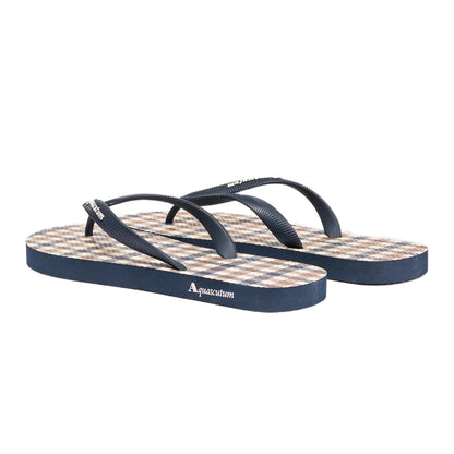 Aquascutum Iconic Flip Flops - Club Check Navy - Escape Menswear