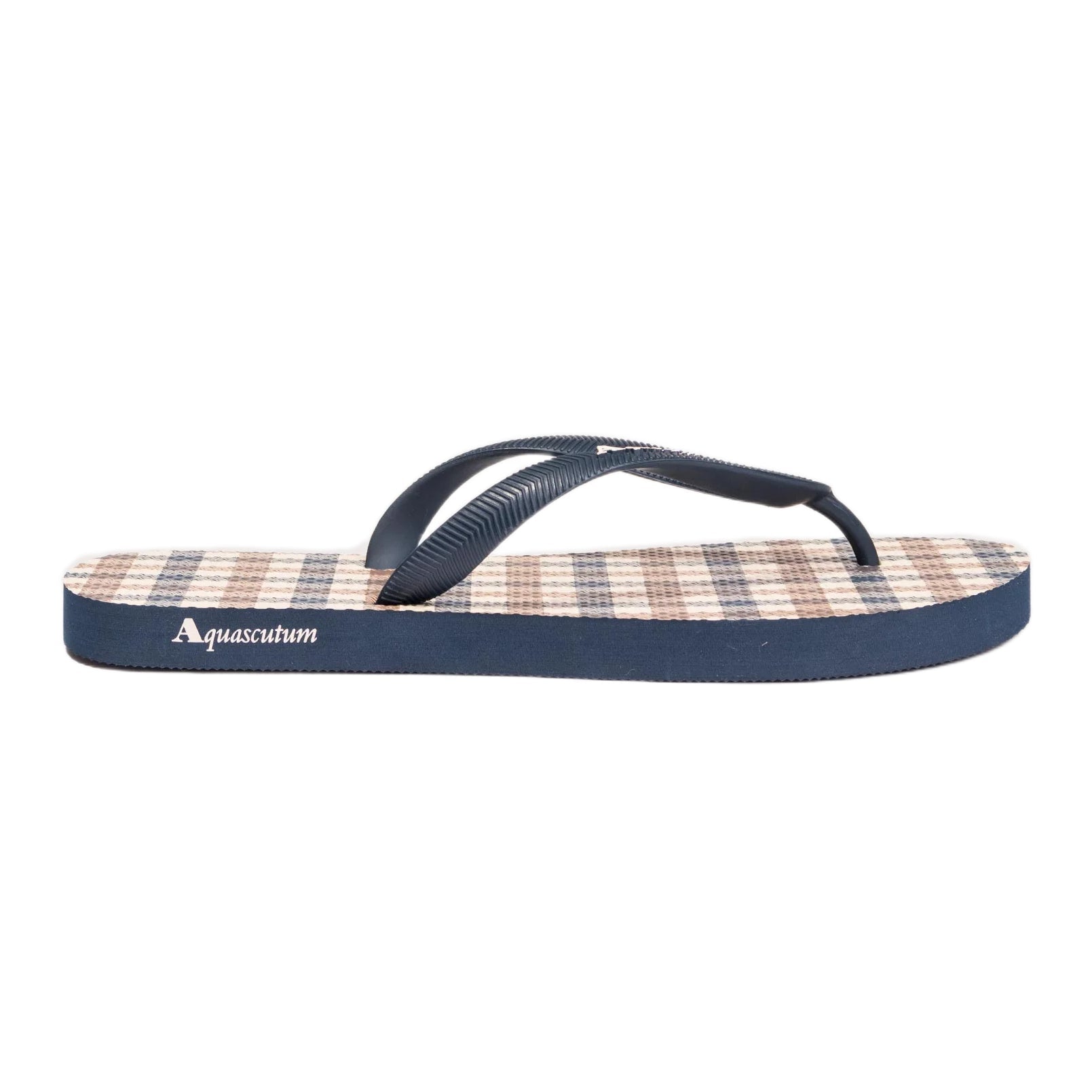 Aquascutum Iconic Flip Flops - Club Check Navy - Escape Menswear