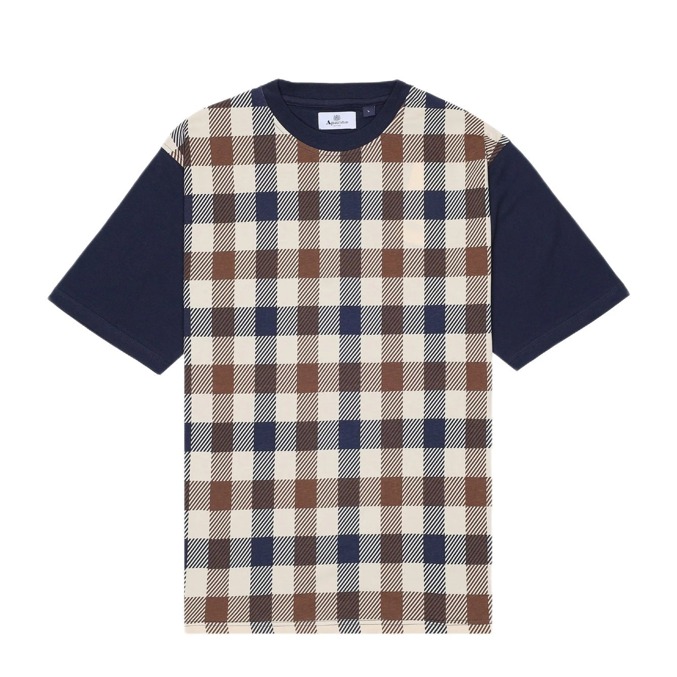 Aquascutum Macro Iconic Front T-Shirt - 11 Navy - Escape Menswear