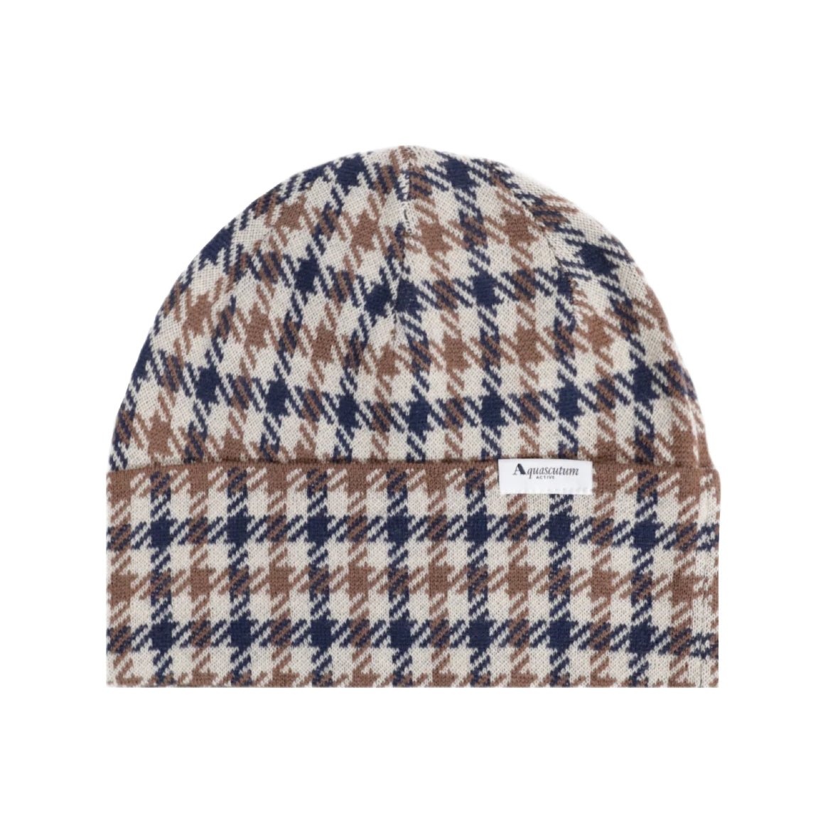 Aquascutum Merino Wool Beanie - Club Check - Escape Menswear