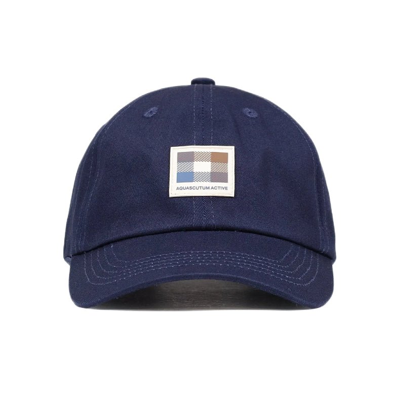 Aquascutum Rubber Patch Baseball Cap - 11 Navy - Escape Menswear