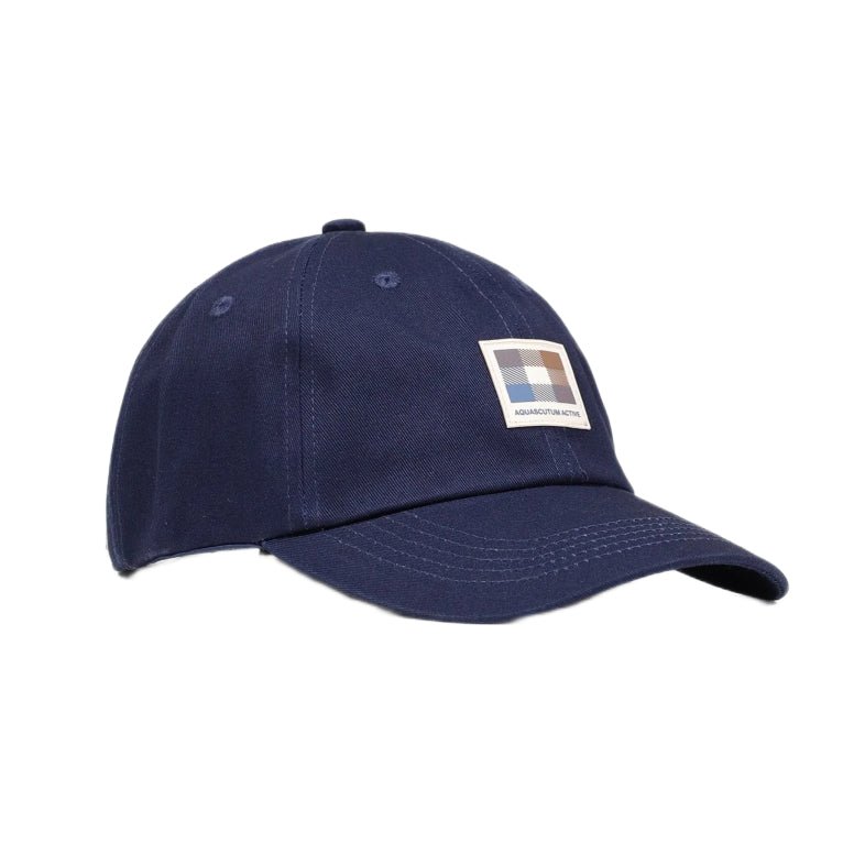 Aquascutum Rubber Patch Baseball Cap - 11 Navy - Escape Menswear