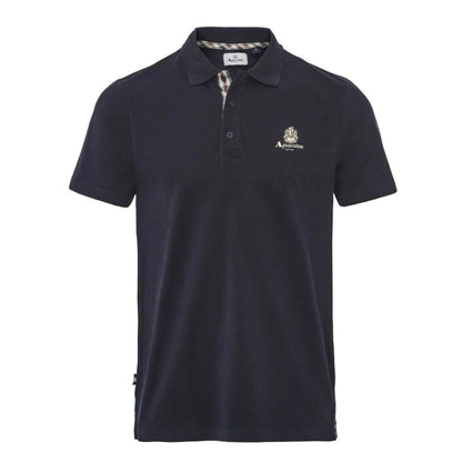 Aquascutum Small Logo Piquet Polo Shirt - 11 Navy - Escape Menswear
