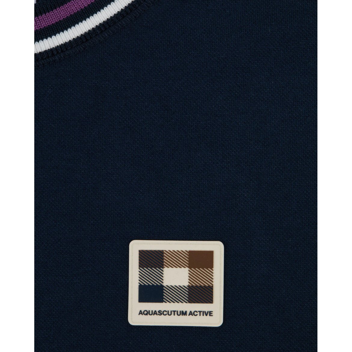 Aquascutum Stripes Piquet T-Shirt - 11 Navy - Escape Menswear